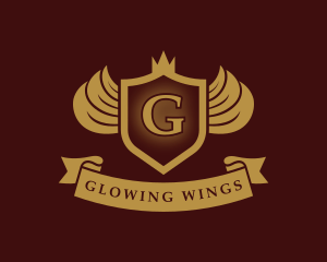 Shield Crest Wings logo design