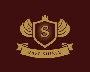 Shield Crest Wings logo design