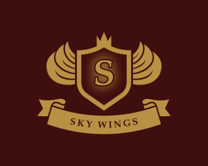 Shield Crest Wings logo design