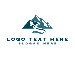 Summit - Mountain Nature River logo design