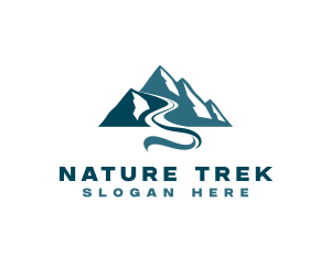 Hike - Mountain Nature River logo design