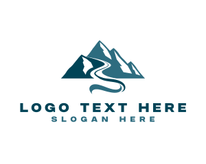 Trek - Mountain Nature River logo design