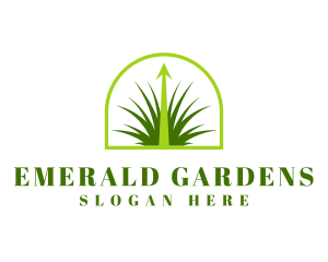 Lawn Grass Growth logo design