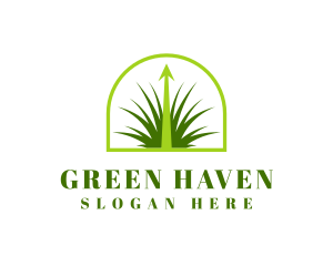Lawn Grass Growth logo design