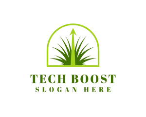 Lawn Grass Growth logo design