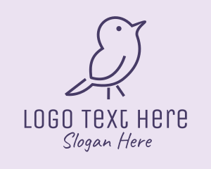 Bird - Small Purple Bird logo design