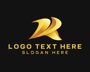 Gold - Creative Agency Swoosh Letter R logo design