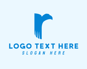 Phoenix - Blue Eagle Letter R logo design