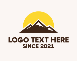 Destination - Mountain Sunset Travel logo design