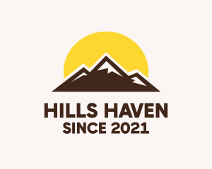 Mountain Sunset Travel logo design