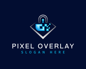 Pixel Padlock Security  logo design