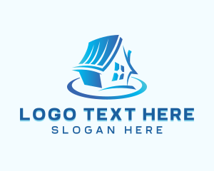 Lease - Home Roofing Construction logo design