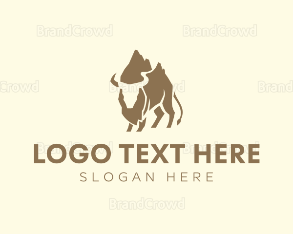 Wildlife Mountain Bison Logo