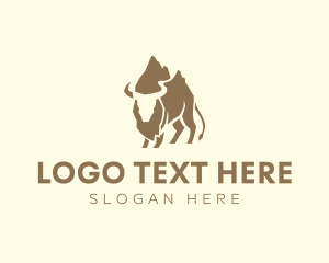 Safari - Wildlife Mountain Bison logo design