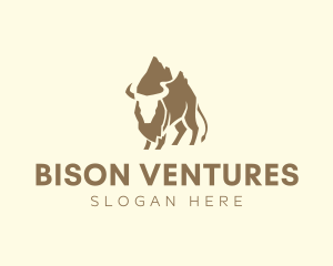 Wildlife Mountain Bison logo design