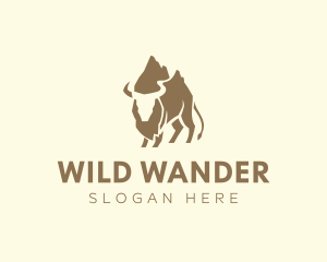 Wildlife Mountain Bison logo design