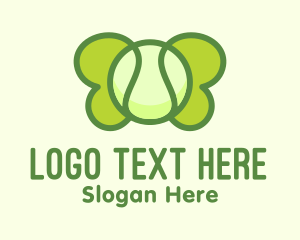 Insect - Green Tennis Butterfly logo design