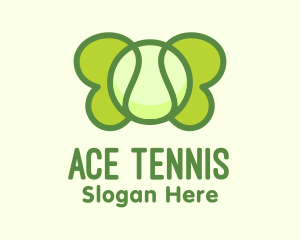Tennis - Green Tennis Butterfly logo design