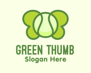 Green Tennis Butterfly logo design