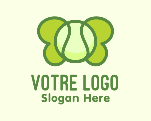 Tennis Player - Green Tennis Butterfly logo design