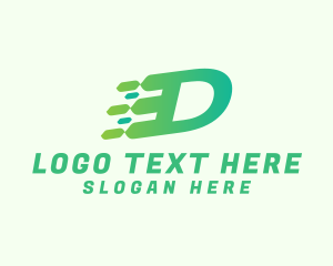 Web - Green Speed Motion Letter D logo design