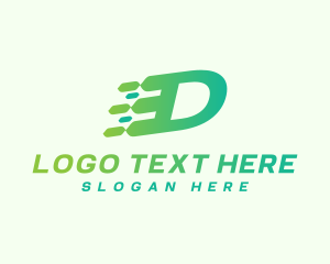 Telecom - Software Speed Letter D logo design