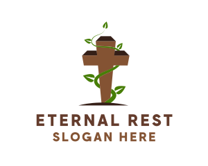 Funeral Home - Leaf Vine Cross logo design