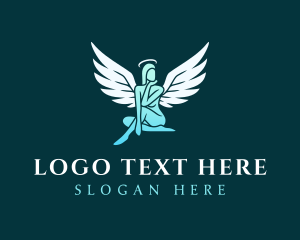 Seductive - Female Angel Wings logo design