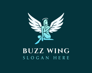 Female Angel Wings logo design