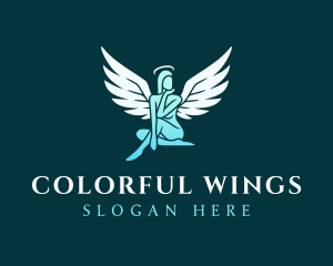 Female Angel Wings logo design