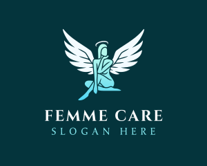 Female Angel Wings logo design