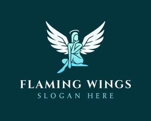 Wings - Female Angel Wings logo design