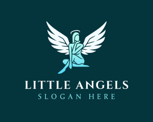 Female Angel Wings logo design