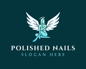 Female Angel Wings logo design