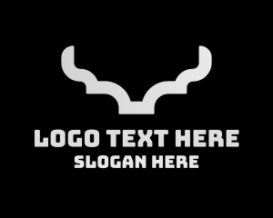 Buffalo - Silver Modern Horns logo design