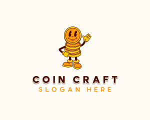 Cartoon Money Coin logo design