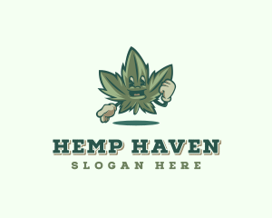 Weed Marijuana Cannabis logo design