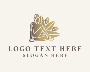 Stretch - Yoga Leaf Meditation logo design