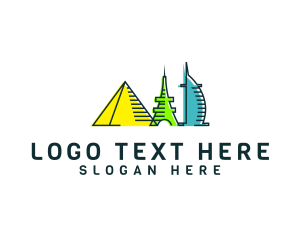 Traveler - Landmark Tourism Traveler logo design