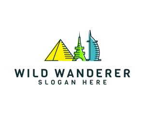 Landmark Tourism Traveler logo design