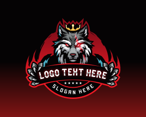 Shield King Wolf Esport logo design