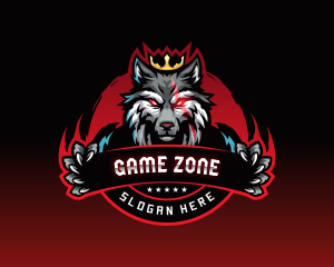 Shield King Wolf Esport logo design