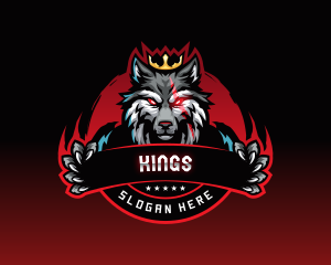 Shield King Wolf Esport logo design