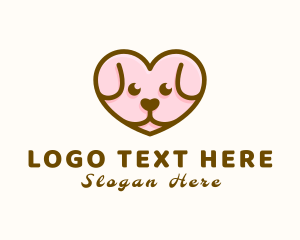 Happy - Puppy Dog Heart logo design