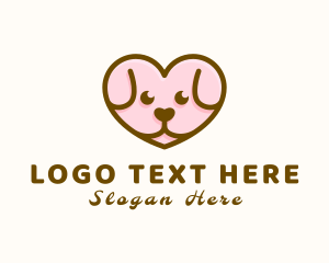 Doggy - Puppy Dog Heart logo design