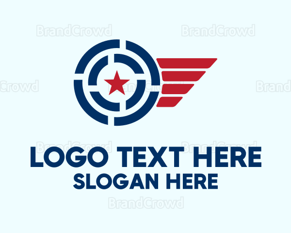 Patriotic Star Wings Logo