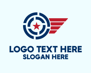 Round - Patriotic Star Wings logo design