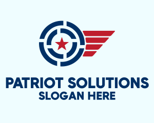 Patriotic Star Wings logo design