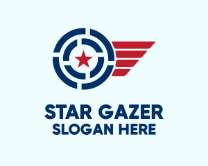 Patriotic Star Wings logo design