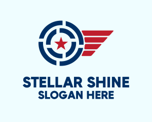 Patriotic Star Wings logo design